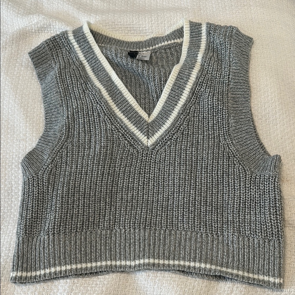 Gray Knit Sweater Vest